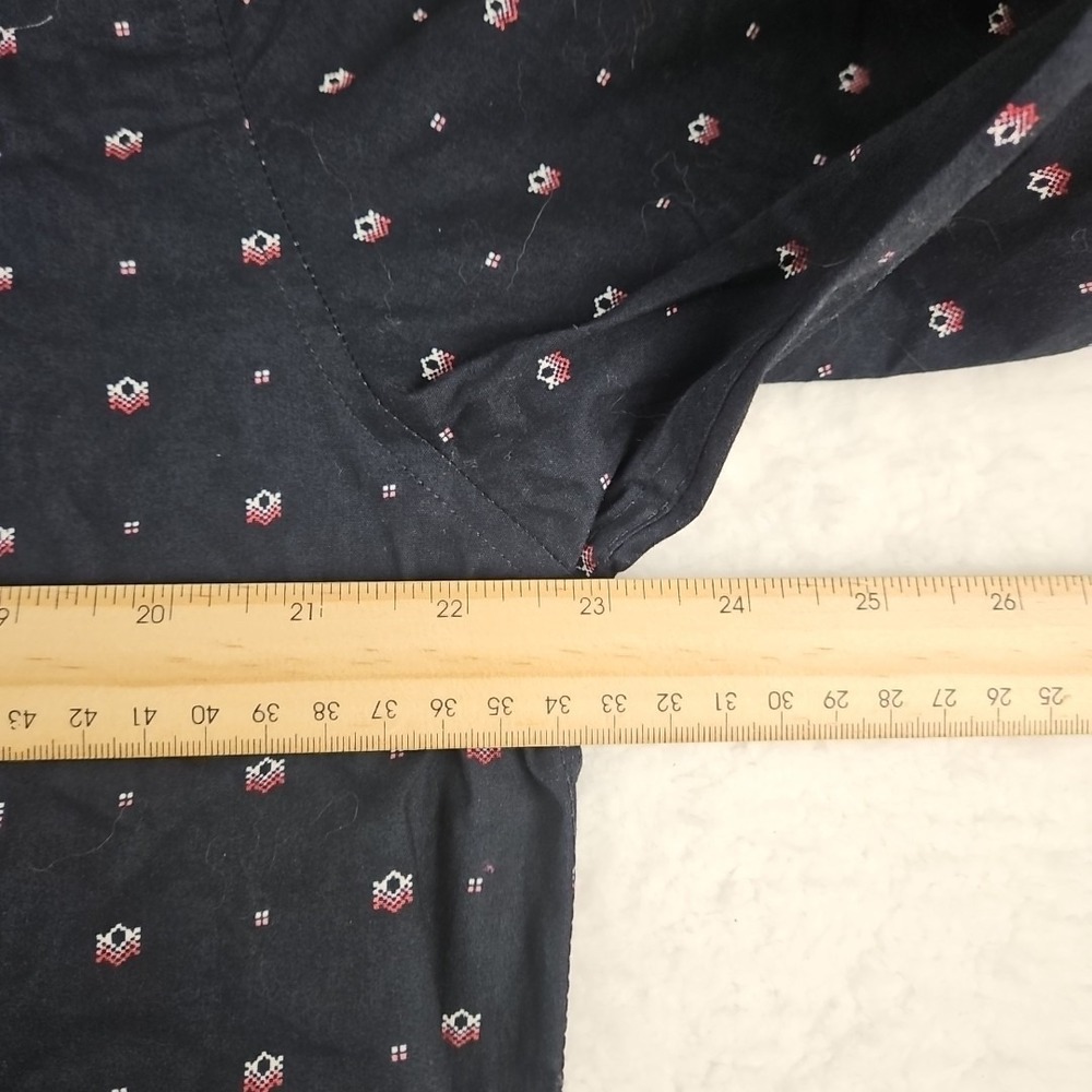 NWT $44 Eighty Eight Button Up Shirt Men XL Black Geometric Cotton Long Sleeve - Picture 5 of 11